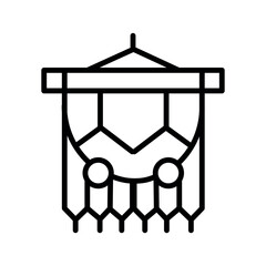 Abstract geometric hanging decoration with circular elements black