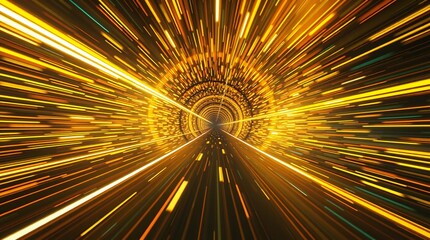 Futuristic Lightspeed Tunnel with Neon Energy Beams in Deep Space**Time Warp Digital Artwork series ar 16:9

