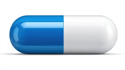 Striking, HighResolution Image of an Isolated Blue White Prescription Pill on Transparent Background Ideal for Healthcare, Pharmaceutical, and Medical Content Creation.