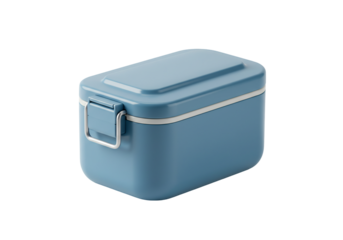 Blue rectangular lunch box with metal clasp food container bento box storage