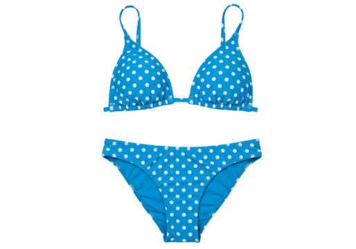 Blue polka dot bikini swimsuit summer fashion design