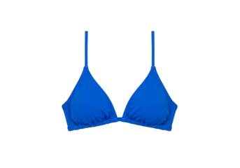 Blue triangle bikini top summer swimwear beach fashion apparel clothing isolated transparent background
