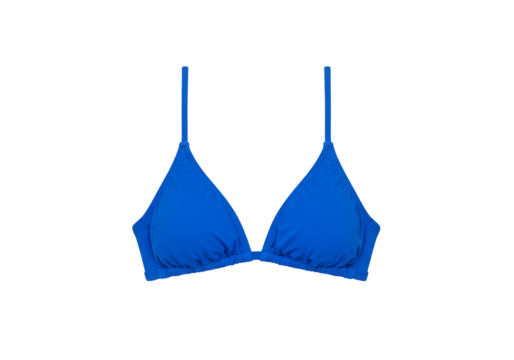 Blue triangle bikini top summer swimwear beach fashion apparel clothing isolated transparent background