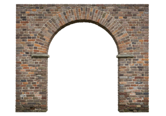 Brick archway architectural detail red brown bricks building entrance stone arch classic design construction element masonry transparent background