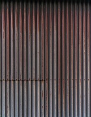 Rusted corrugated metal wall