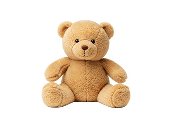 Obraz premium Brown teddy bear plush toy sitting on transparent background