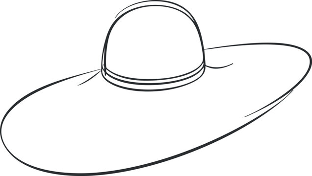 black and white sun hat outline clip art preview