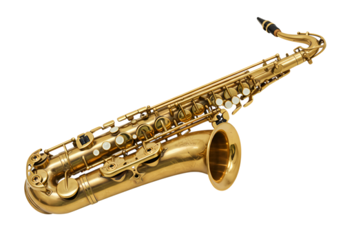 Tenor Saxophone A Stunning Musical Instrument Photograph isolated on transparent background