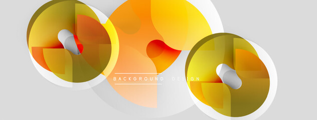 Obraz premium Abstract circles, orange hues, layered design. Modern background with smooth gradients, simple shapes, clean aesthetic.