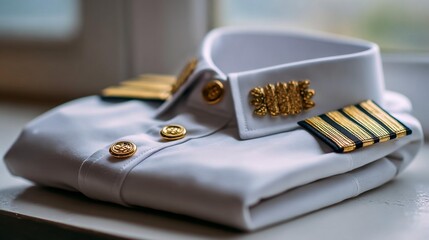 Folded white pilot shirt