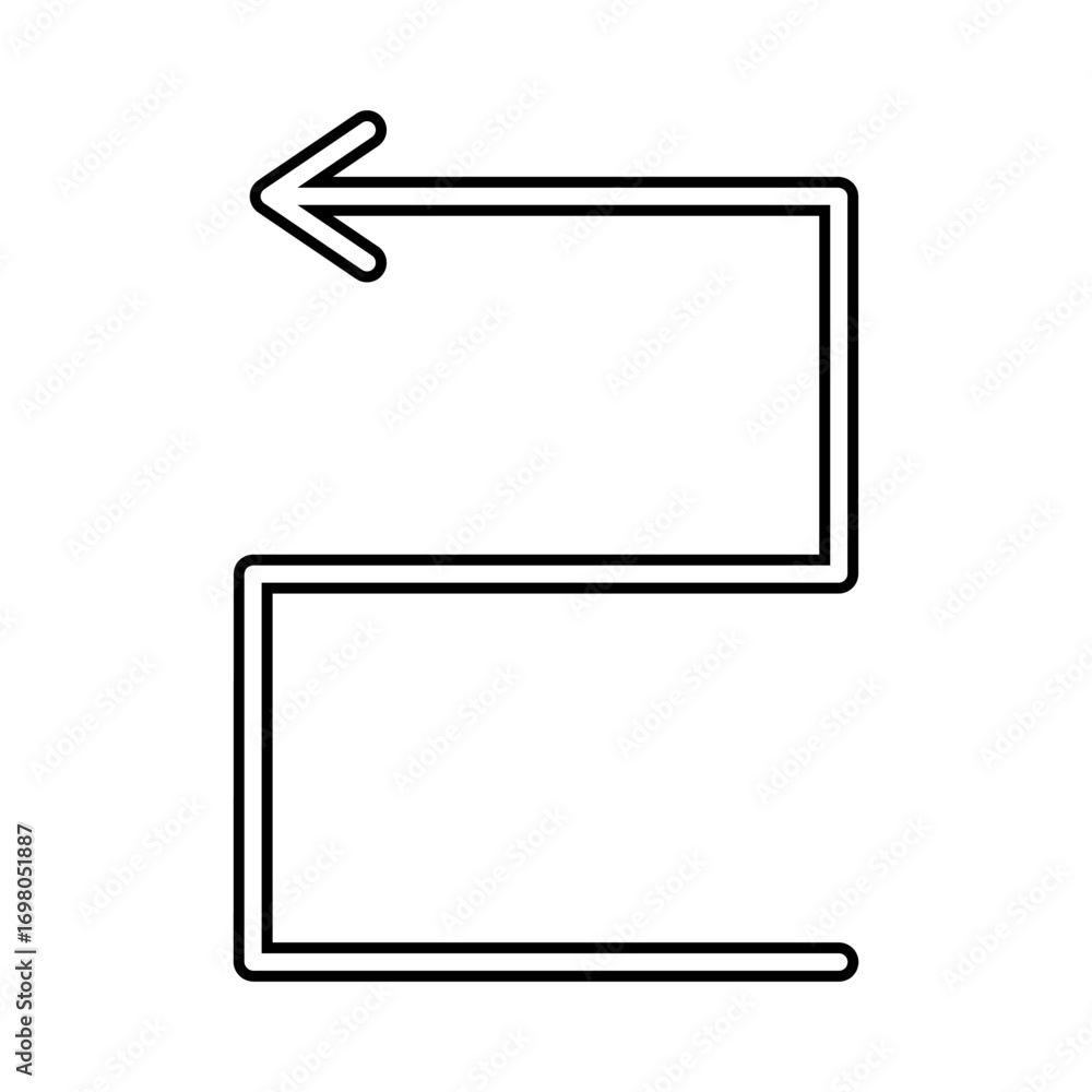 Poster pointer icon vector. arrow illustration sign. direction symbol collection. route logo. course mark.