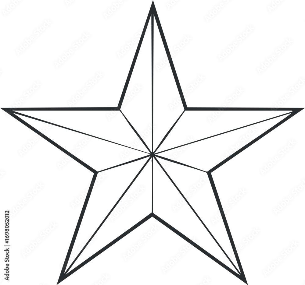 Poster a simple geometric outline of a five-pointed star shape suitable for various design purposes. black 