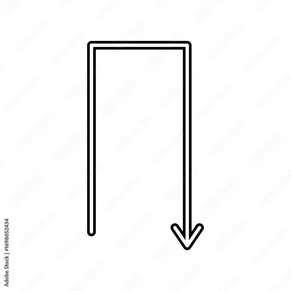 Poster pointer icon vector. arrow illustration sign. direction symbol collection. route logo. course mark.