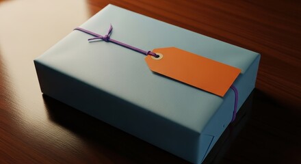 Wrapped Gift with Blank Tag - Holiday, Birthday, Special Occasion