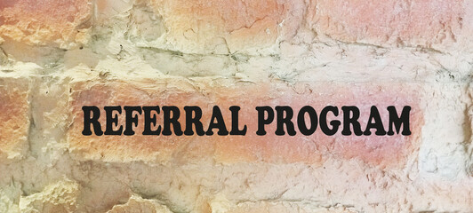 Referral program sign. text, referral program. Vector icon	
