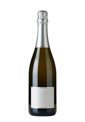 Champagne bottle with blank label transparent background