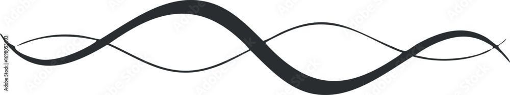 Poster abstract wave design in black and white creating a smooth and elegant visual effect. black on transp