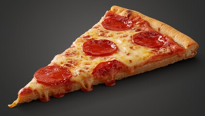 Slice of Pepperoni Pizza with Melted Cheese