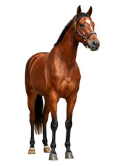 Obraz premium Chestnut horse studio shot on transparent background