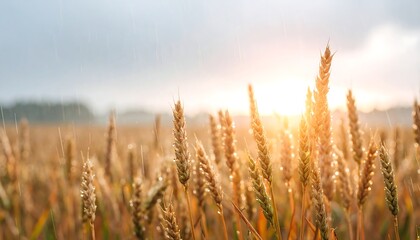 Fototapeta premium Golden wheat field at sunrise (6)