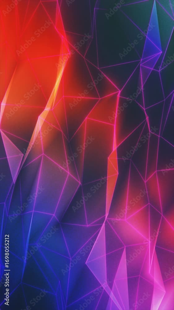 Poster check out a lively colorful abstract pattern animation with vibrant shapes and colors on a bold back