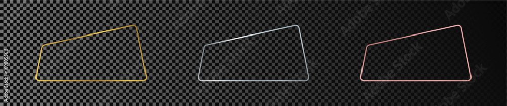 Poster set of three rounded trapezium frames