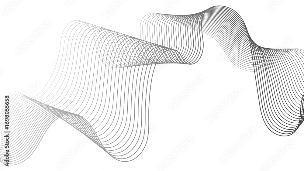 Poster abstract backdrop with grey wave gradient lines