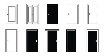 a variety of doors shown in different styles and colors