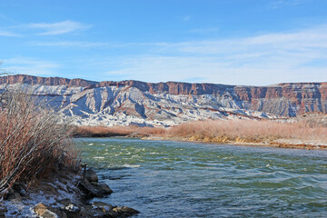 Colorado River Valley, Utah in winter	