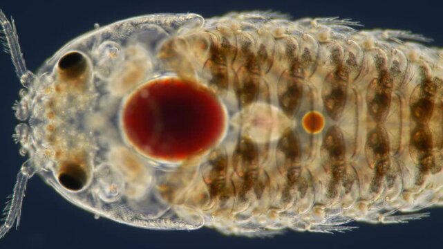 Detailed Microscopic View of Daphnia Magna, a Common Water Flea in Freshwater Habitats