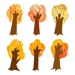 autumn   tree vector isolated set