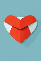 Minimalist heart-shaped envelope in flat style with clean lines and soft matte finish. Its simple design uses a limited red and white palette with subtle shadows. A perfect valentine message.