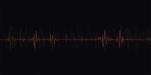 Sound wave and audio waveform on black background illustration