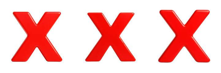 Obraz premium Set For red x marks isolated on transparent background are displayed