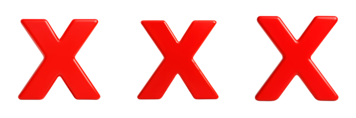 Set For red x marks isolated on transparent background are displayed