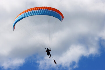 Paraglider being towed by a winch	