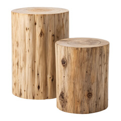 Two wooden logs isolated on transparent background