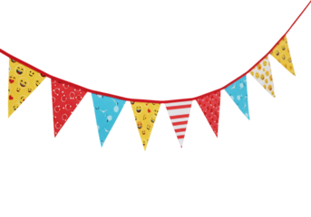 Colorful bunting flags emoji party decoration