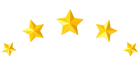 3D isolated golden stars customer rating review design