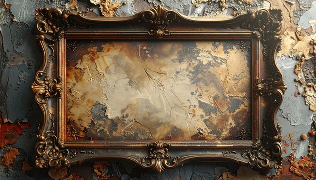 Ornate frame with textured artwork - Powered by Adobe