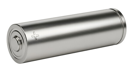 Silver AA battery for powering electronics isolated PNG with Transparent Background