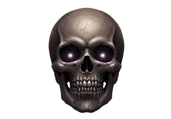 Fototapeta premium Glowing Eyes Skull Dark Fantasy Art isolated on transparent background