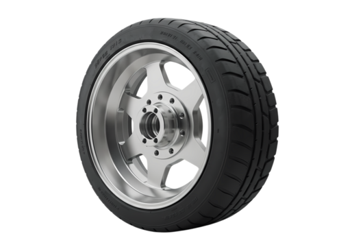 Custom Wheel and Tire Assembly Detailed View isolated on transparent background