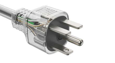 Transparent North American power plug isolated PNG with Transparent Background