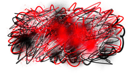 Expressive Red Graffiti Spray element isolated on transparent background