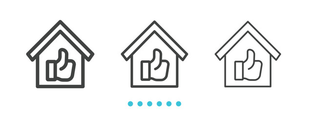 recommended home icon. Thin line icon vector