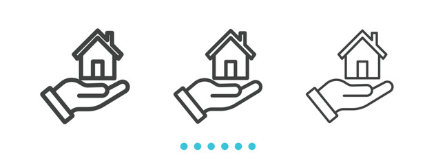 Fototapeta premium real estate icon. Thin line icon vector