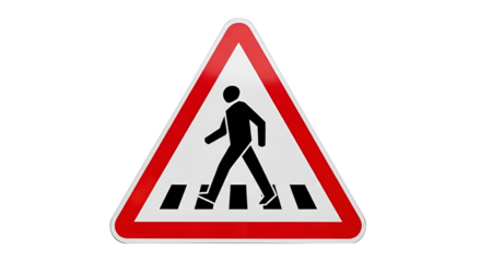 Pedestrian crossing sign isolated PNG with Transparent Background