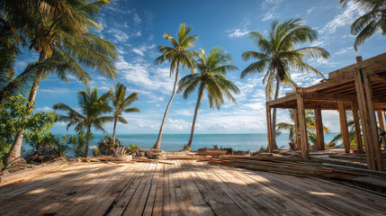 Obraz premium tropical beach with palm trees