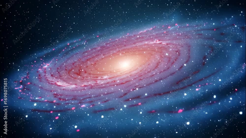 Wall mural purple galaxy with twinkling constellations rotating. space exploration concept.